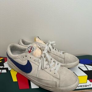 Nike Suede Sneakers with Navy Swoosh